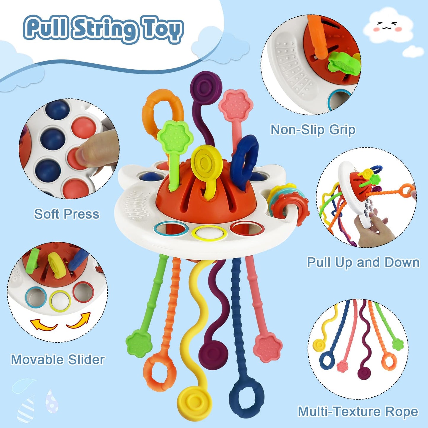 EPOGG 6-in-1 Montessori Toys for Babies 6-12 Months | Sensory & Motor Skills Set