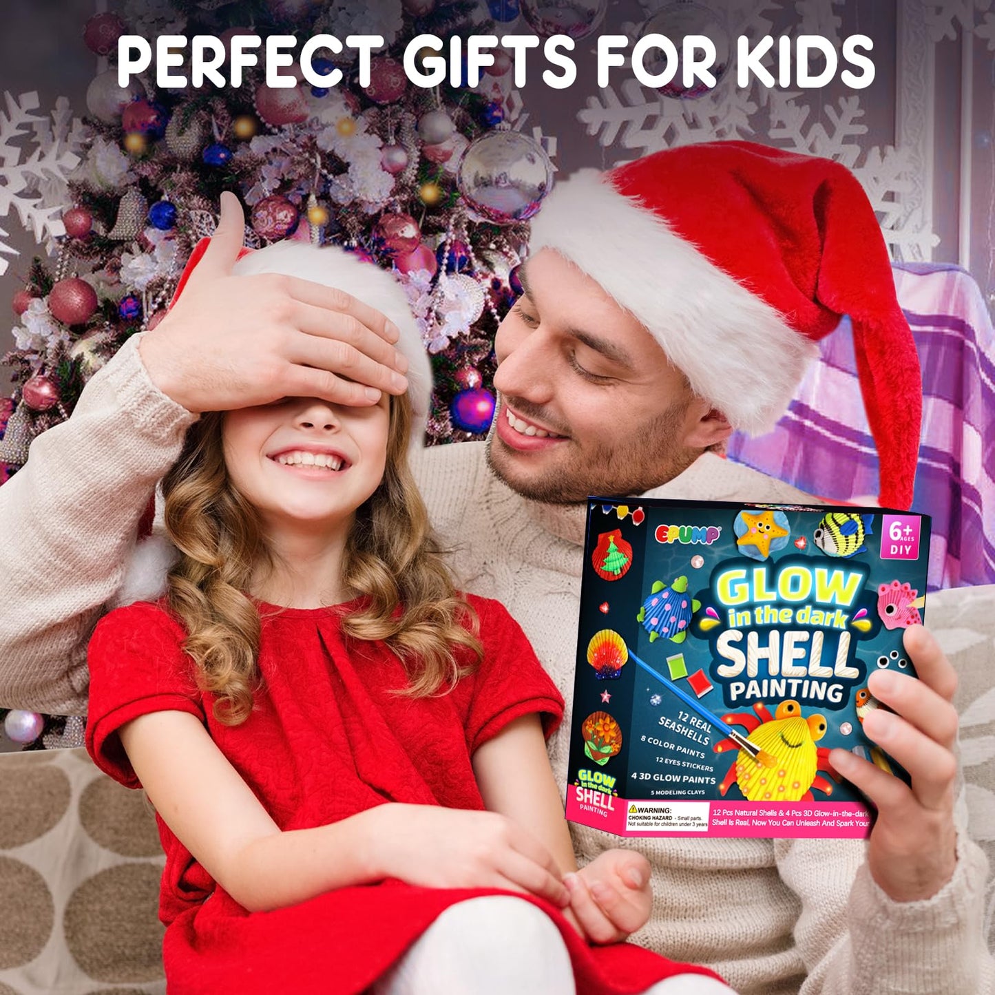 EPUMP Shell Painting Kit – Glow in the Dark Seashell Art for Kids Aged 8–12