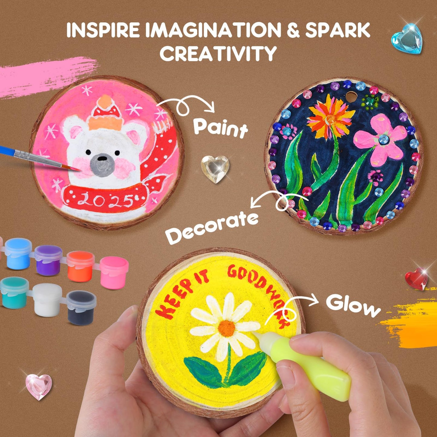 EPUMP Wooden Painting Kit for Kids – Glow in the Dark Art Set Ages 6–12