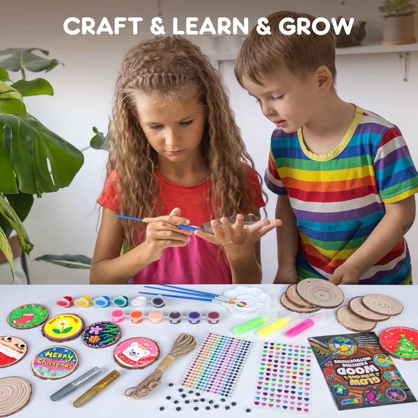 EPUMP Wooden Painting Kit for Kids – Glow in the Dark Art Set Ages 6–12
