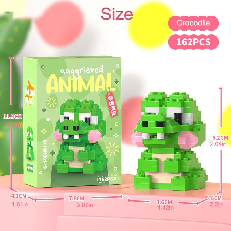 Eqkasio Easter Crocodile Building Blocks – 162-Piece LEGO-Compatible Set for Kids 6+