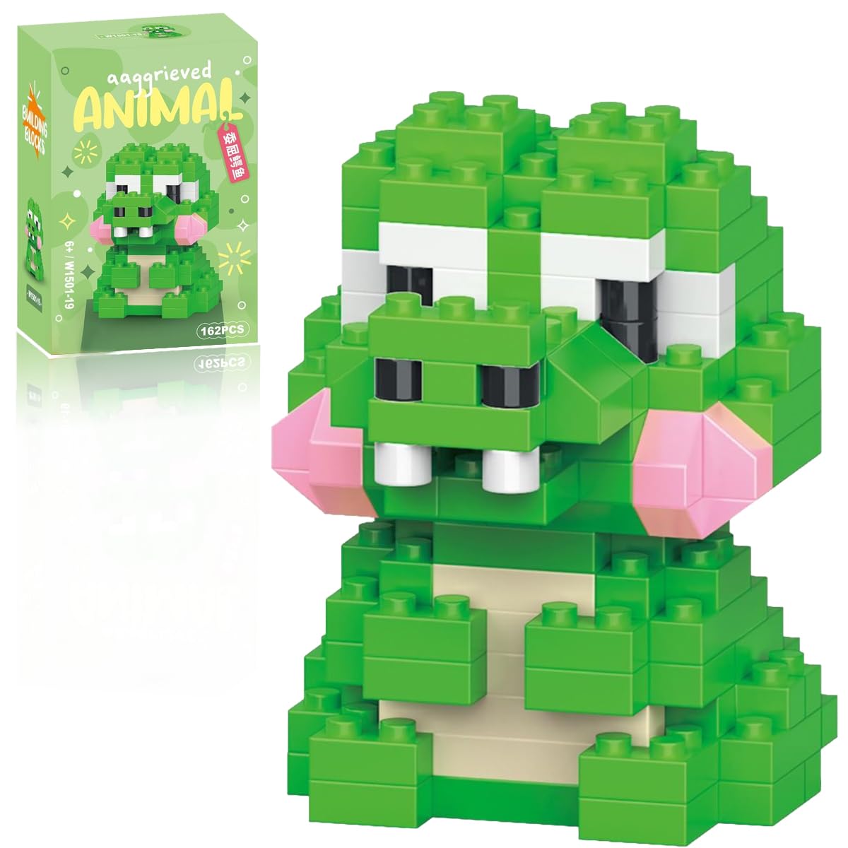 Eqkasio Easter Crocodile Building Blocks – 162-Piece LEGO-Compatible Set for Kids 6+