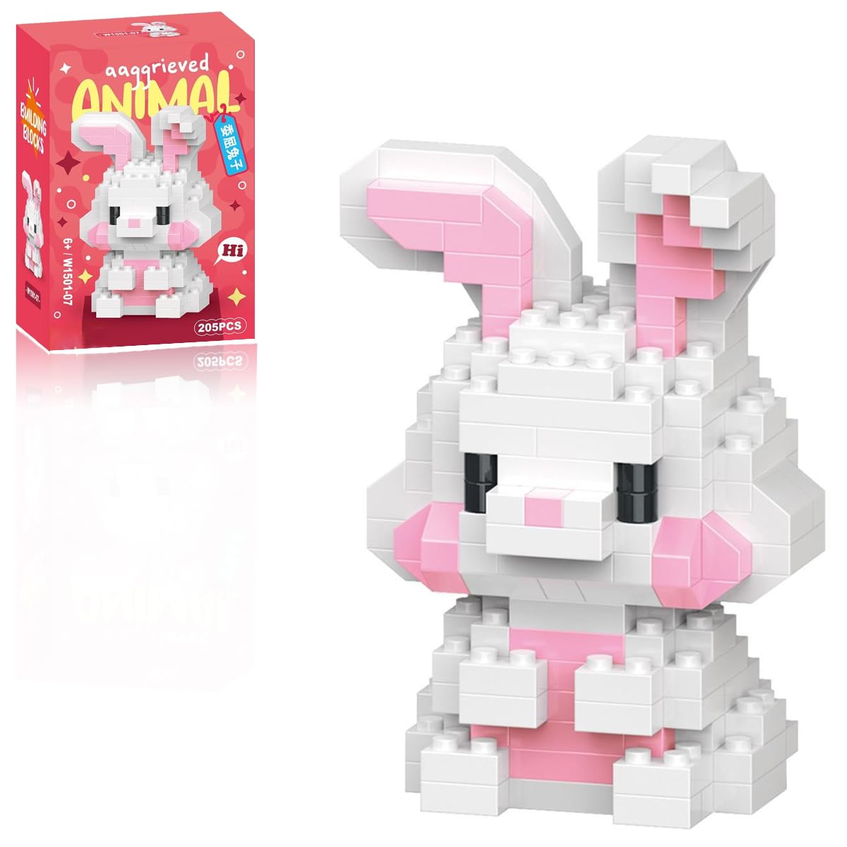 Eqkasio Easter Rabbit Building Blocks Set - LEGO Compatible, 205 Pcs, Gift for Kids 6+