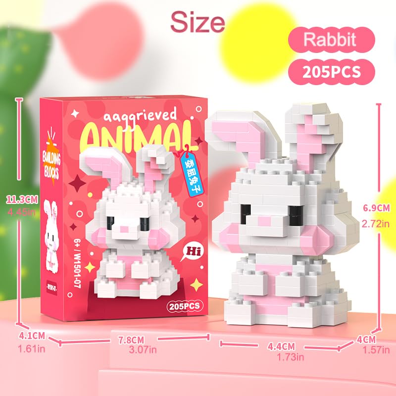 Eqkasio Easter Rabbit Building Blocks Set - LEGO Compatible, 205 Pcs, Gift for Kids 6+