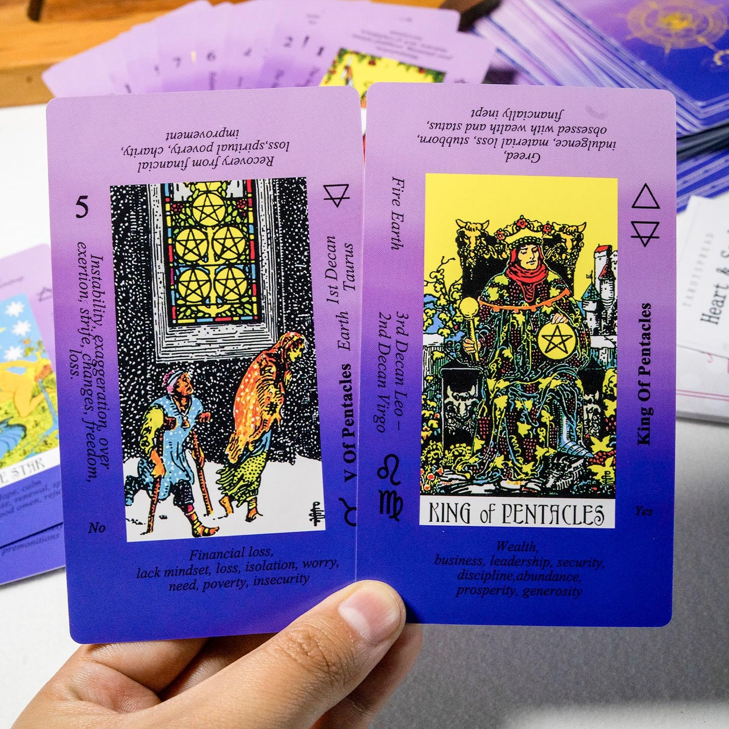 Erbacan Tarot Cards for Beginners – 78-Card Deck with On-Card Meanings + Guidebook