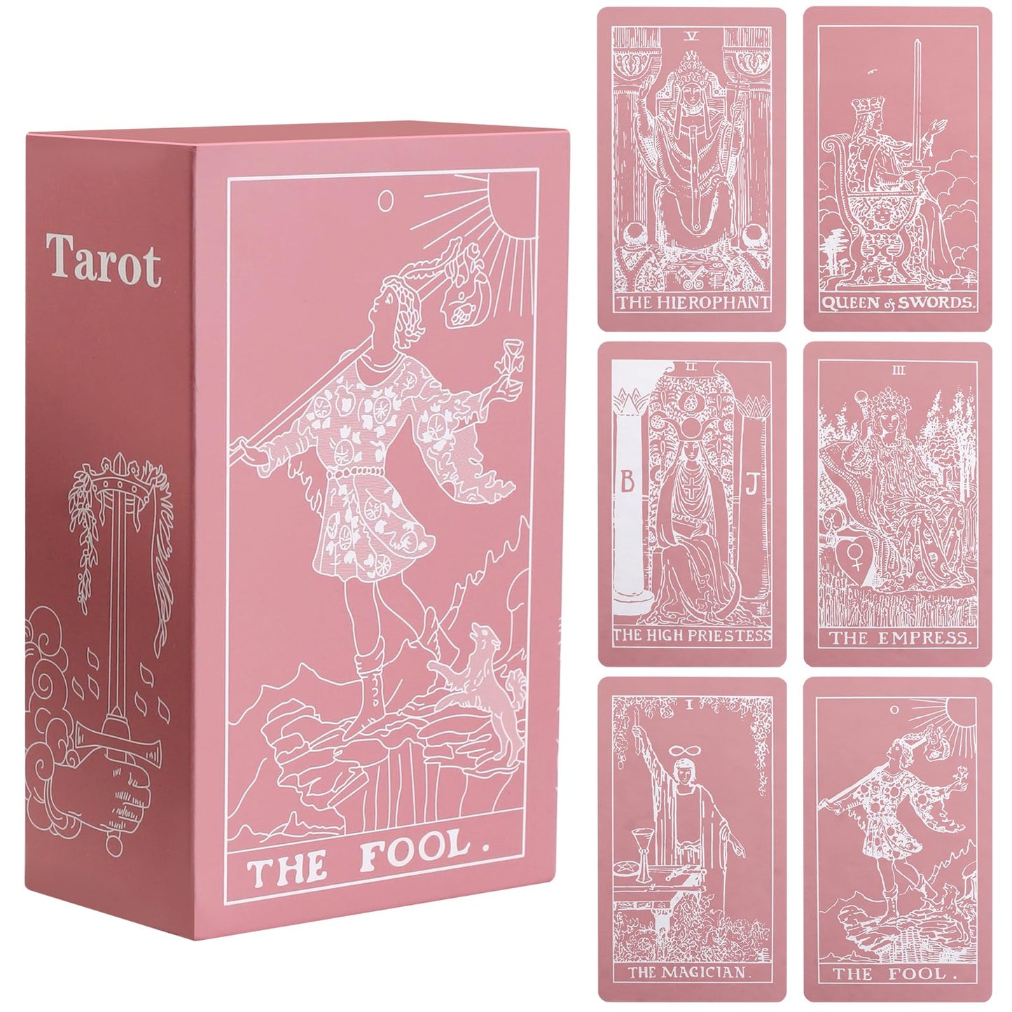 Erbacan Tarot Cards with Guide Book – 78-Card Deck for Beginners to Experts + Free Velvet Pouch