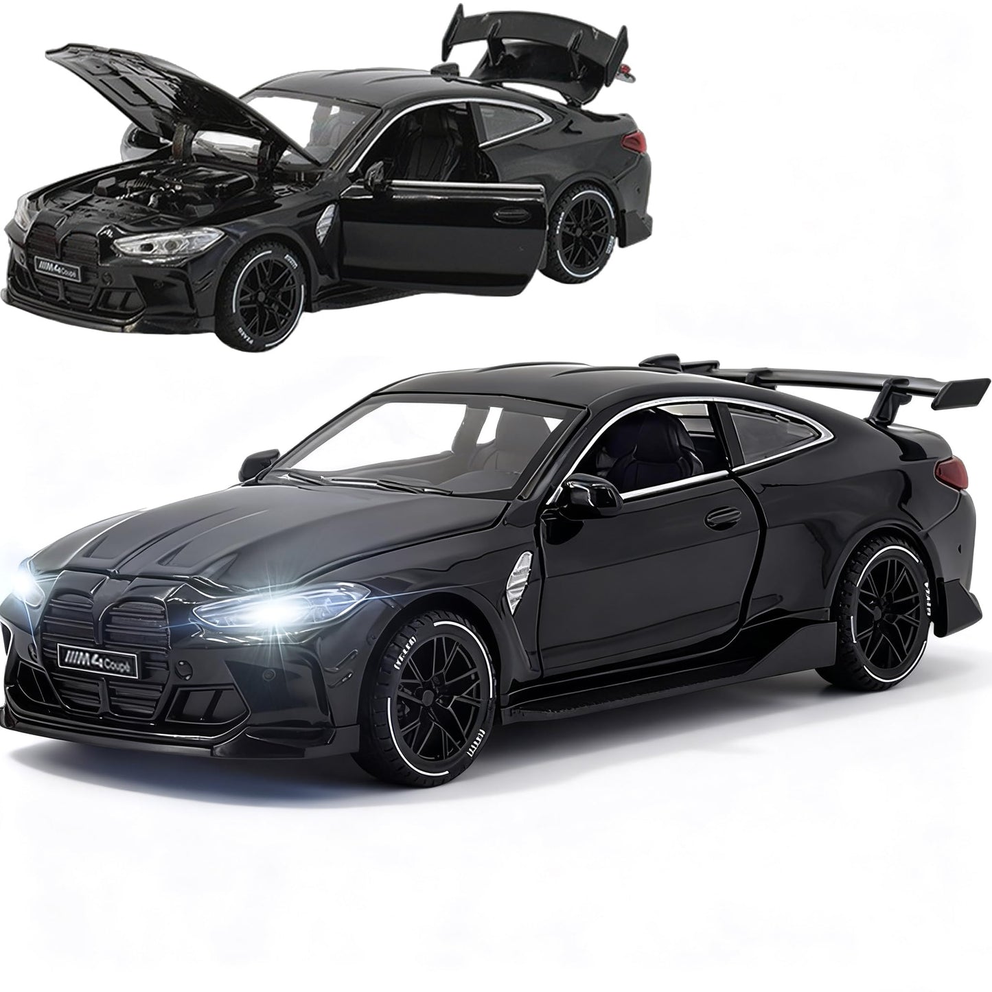 ERBADIHAGO 1/32 M4 Metal Model Car – Pull-Back with Lights & Sound for Kids 3+