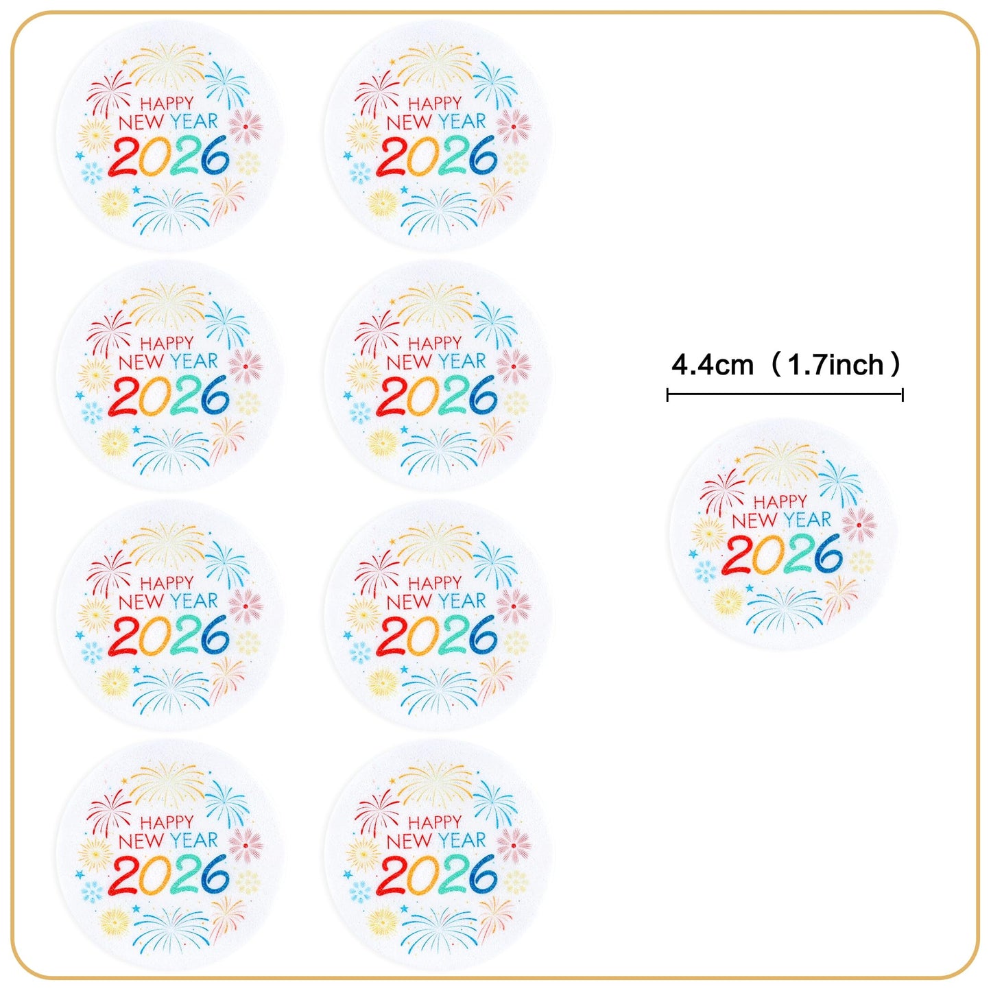 Ercadio 48-Piece New Year 2026 Cupcake Toppers – Firework Picks for Cakes, Cookies & Desserts