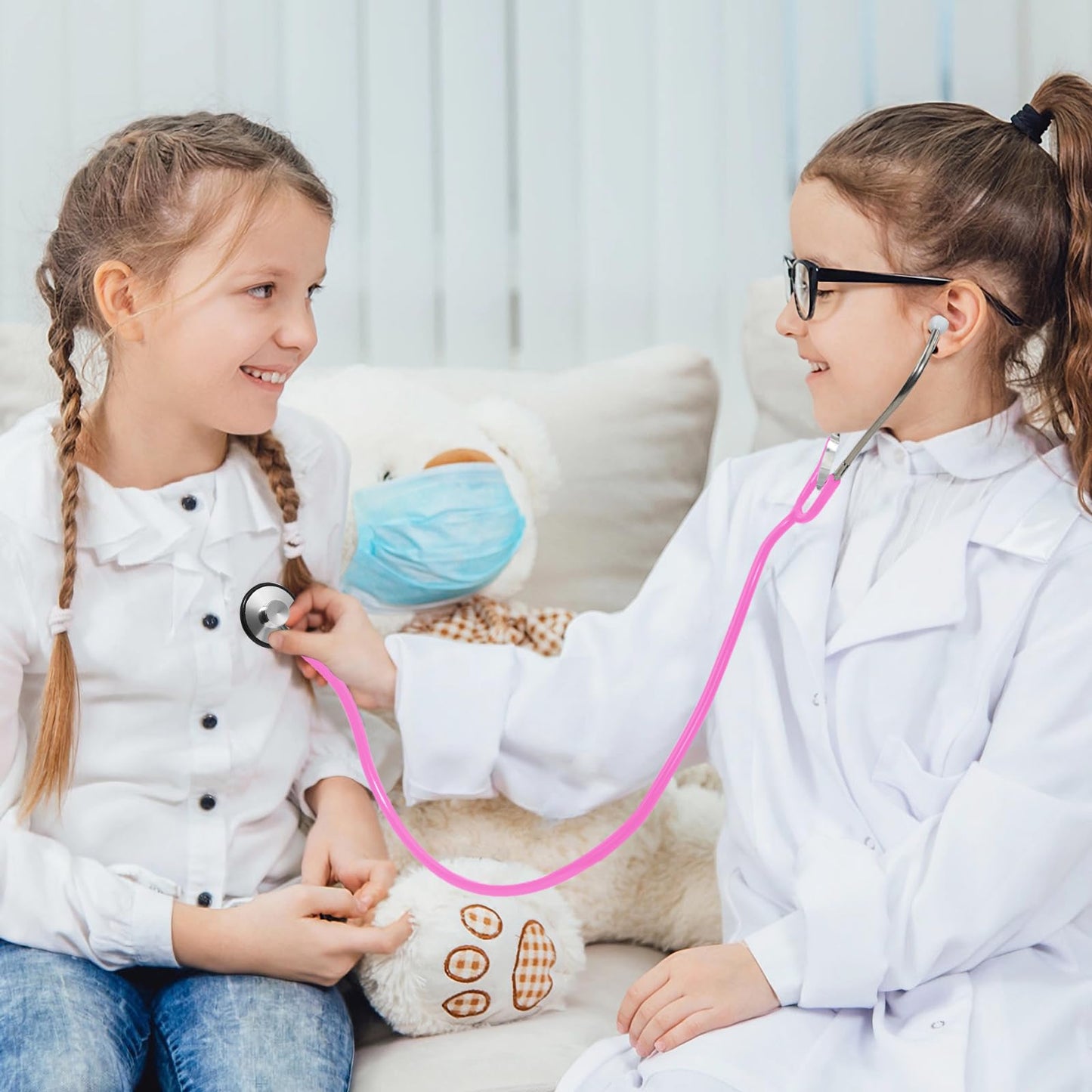 ERDOGLY Kids Stethoscope Pink – Real Working Toy Stethoscope for Kids | Doctor Nurse Role-Play Accessory