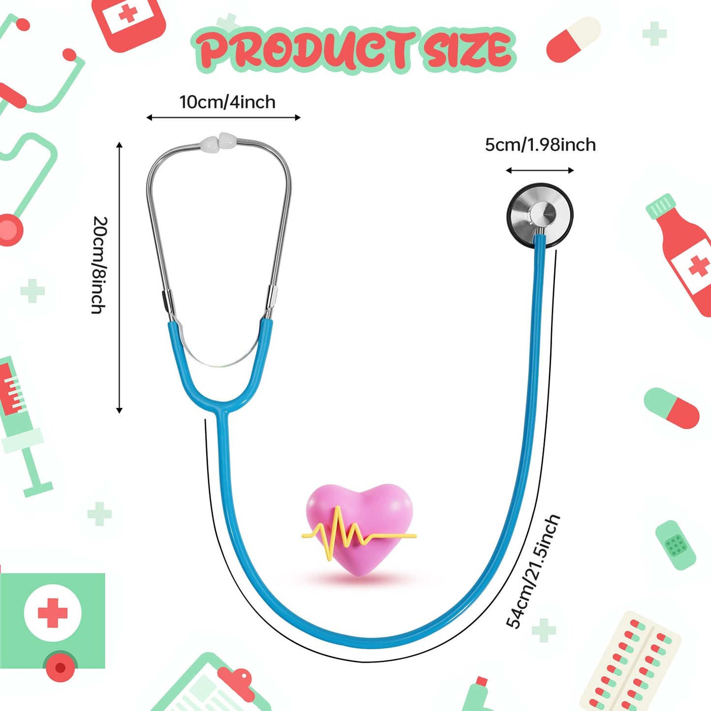 ERDOGLY Kids Stethoscope – 2 Pack Real Working Nurse Play Set for Kids (Blue)