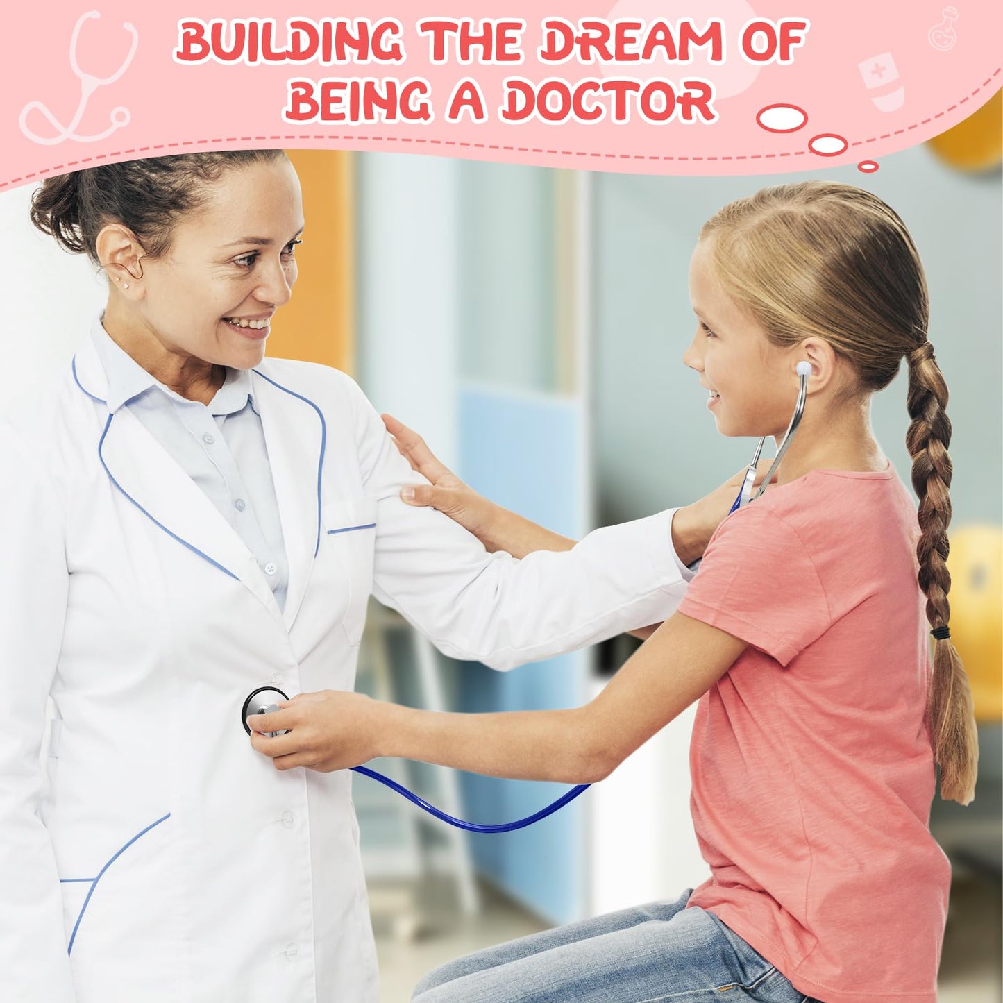ERDOGLY Kids Stethoscope - Real Working Doctor Toy for Pretend Play