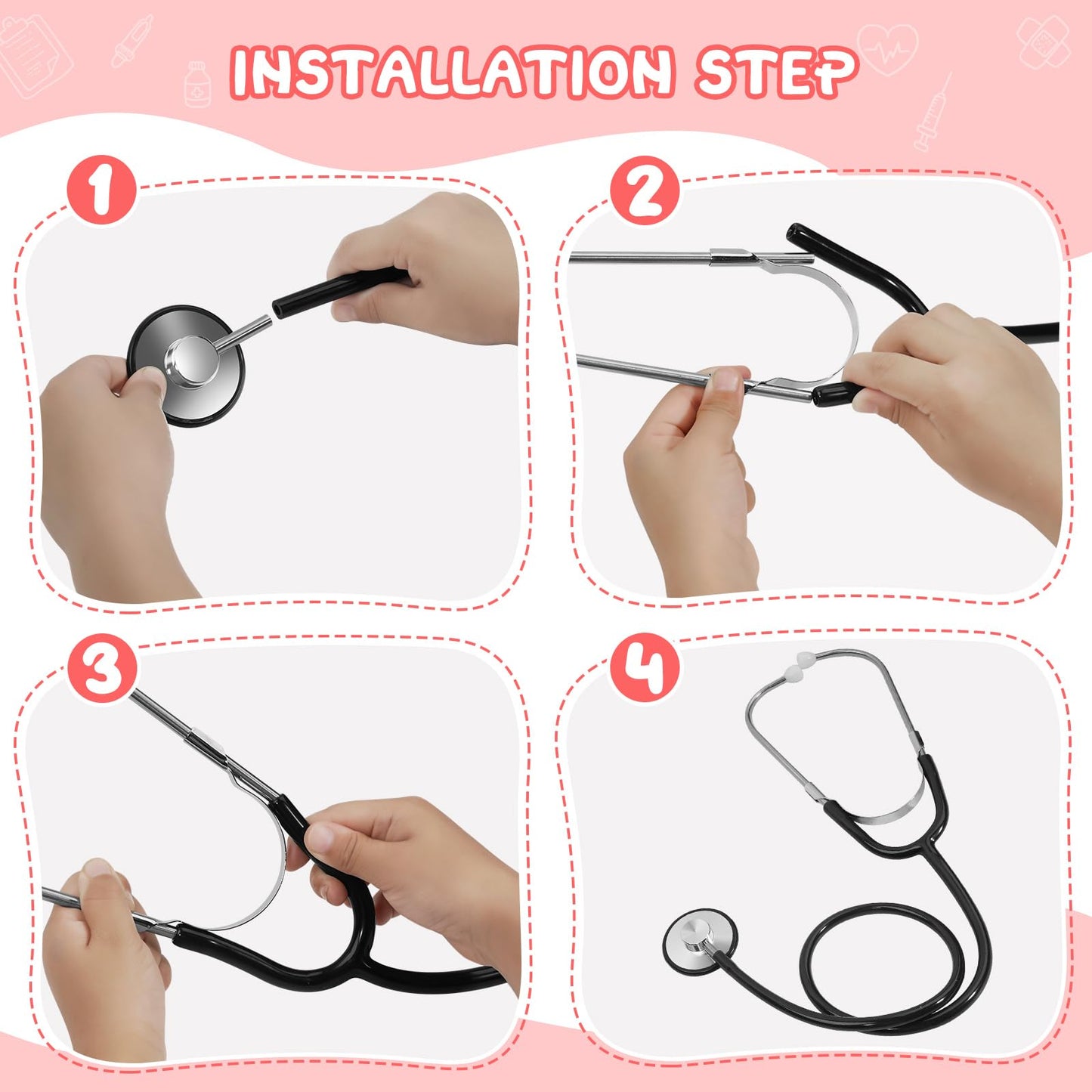 ERDOGLY Kids Stethoscope - Real Working Doctor Toy for Pretend Play