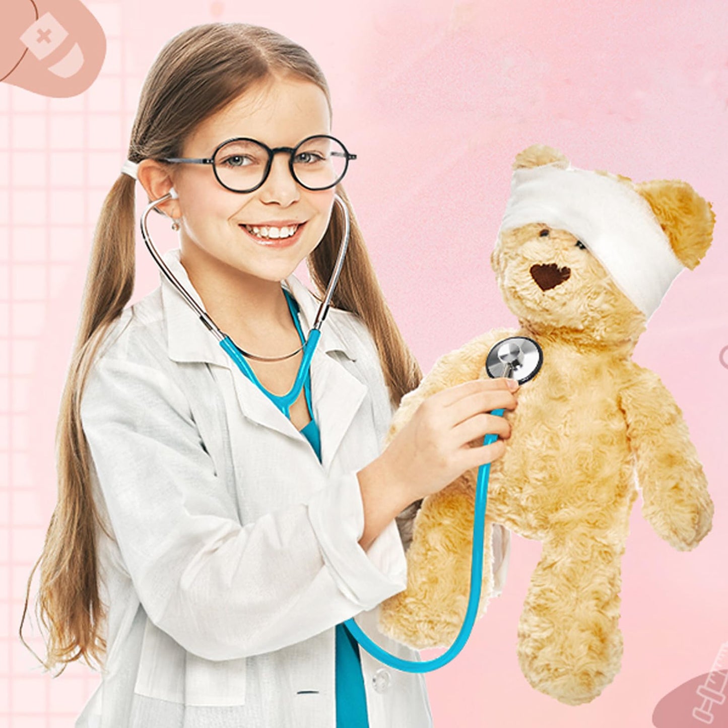 ERDOGLY Kids Stethoscope – 2 Pack Real Working Nurse Play Set for Kids (Blue)