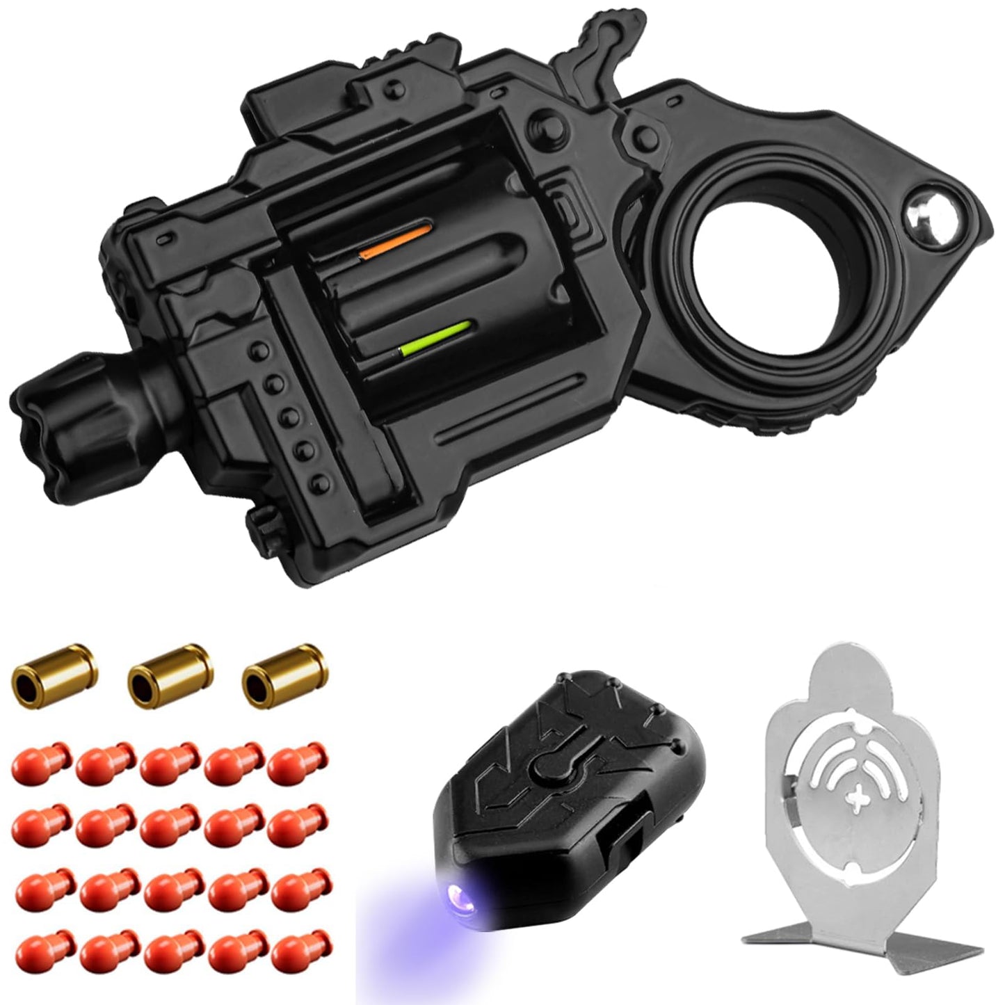 ERENOT Metal Fidget Gun – 5-in-1 Fidget Toy for Adults | Focus, Stress Relief, Portable Spinner Ring (Black)