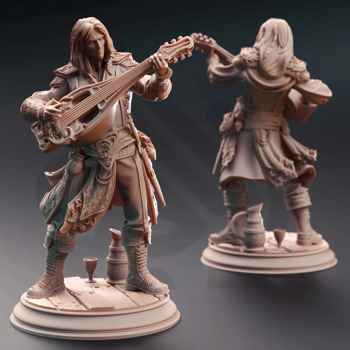 Ereviel “Eight Toes” – Bard of (mis)Fortune - 3D Printed Bard Miniature