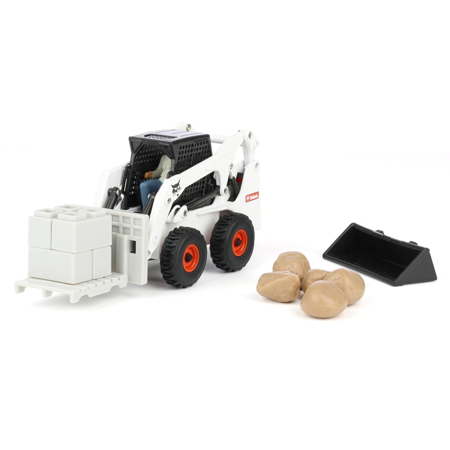 ERTL 1/32 Bobcat Skid Steer Construction Play Set – 20-Piece with Attachments (16504)