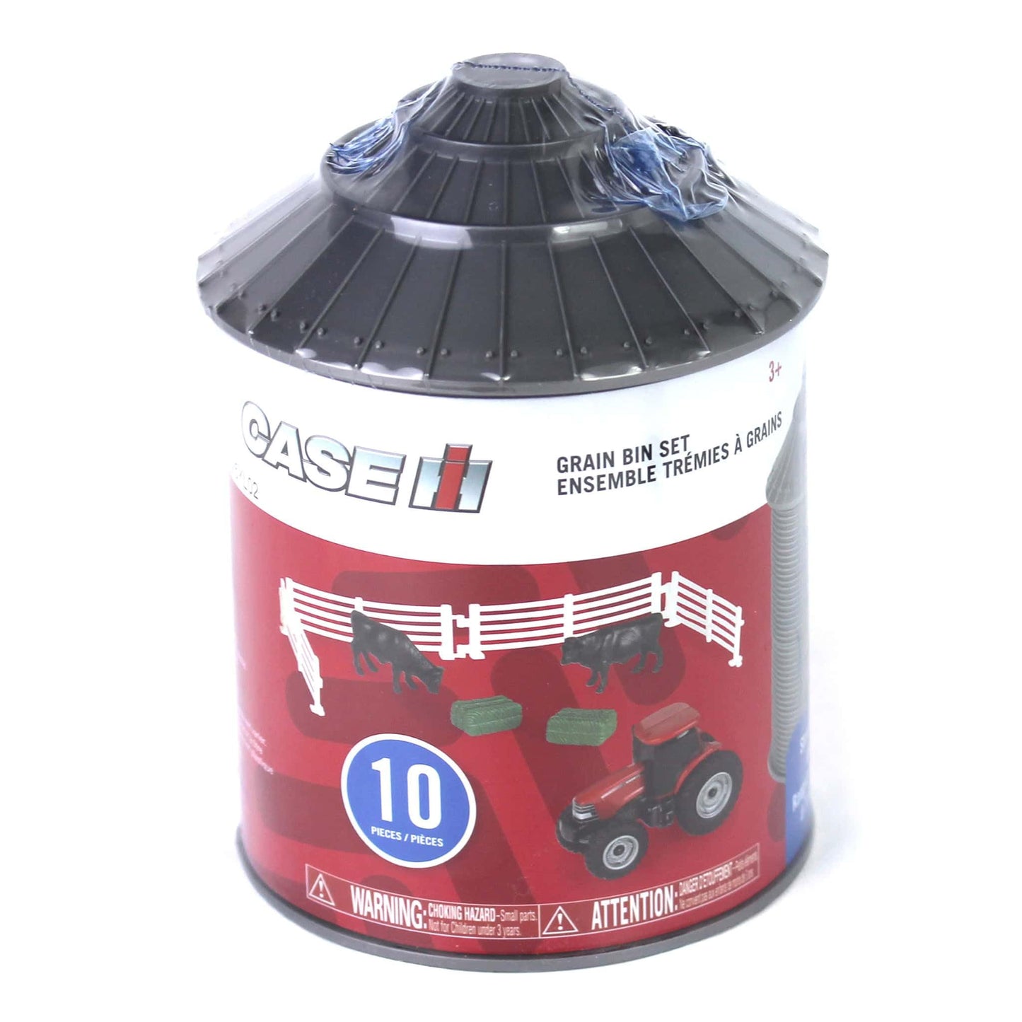ERTL 1/64 Case IH Grain Bin Set with Tractor, Cattle & Hay Bales – Everyday Play 44458