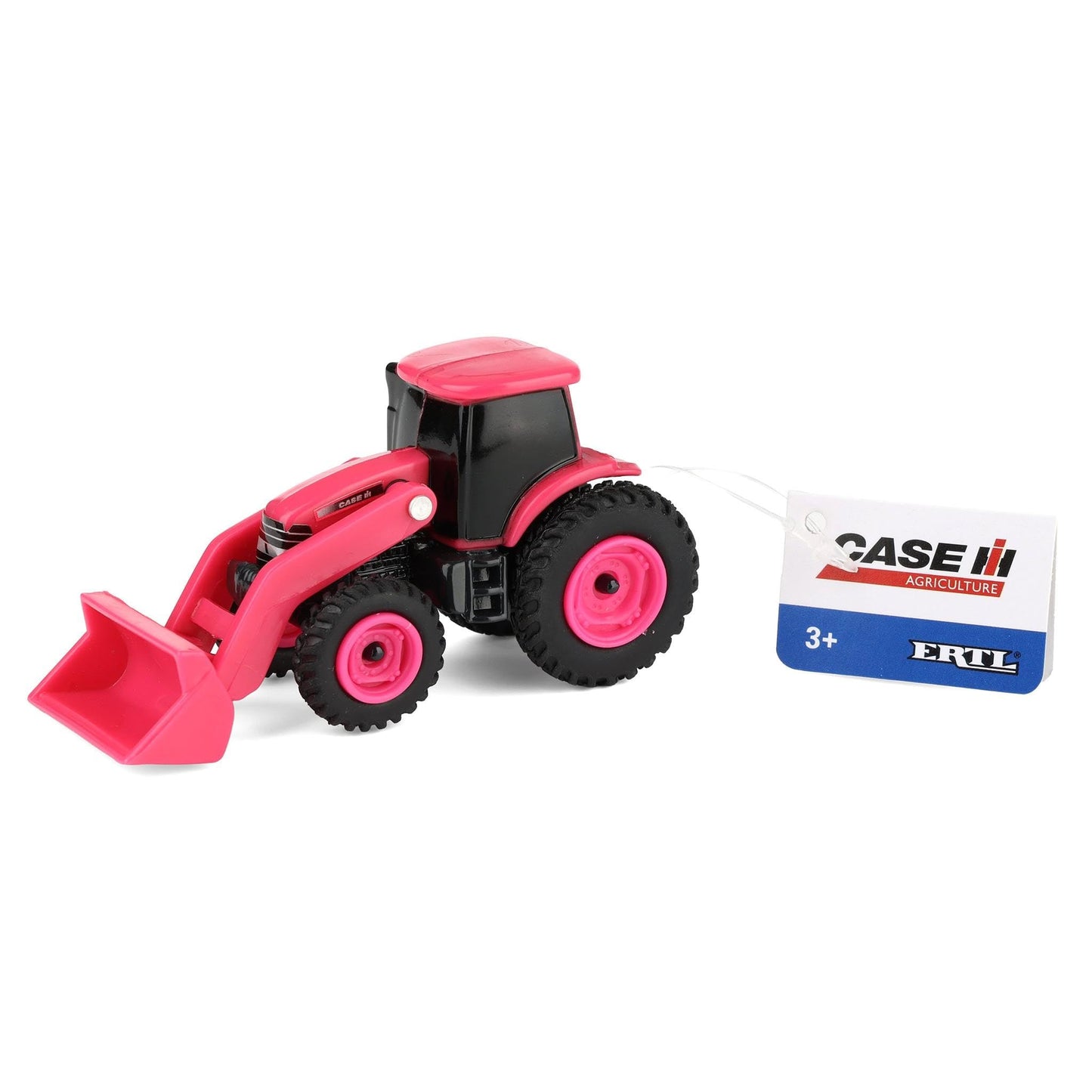 ERTL 1/64 Collect N Play Case IH Pink Tractor with Loader – Diecast Farm Toy
