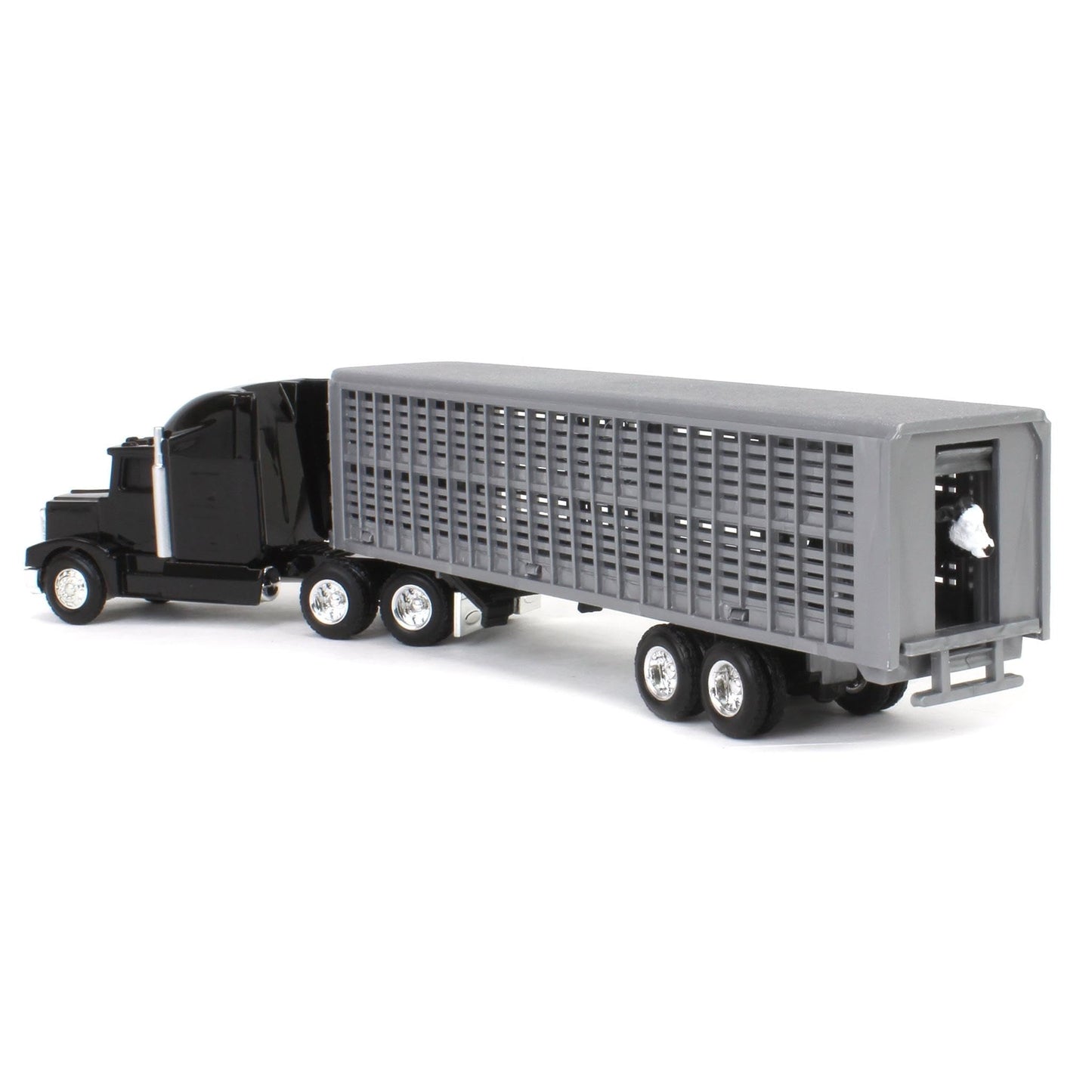 ERTL 1/64 Black Semi Truck with Cattle Trailer and Cattle – 45967