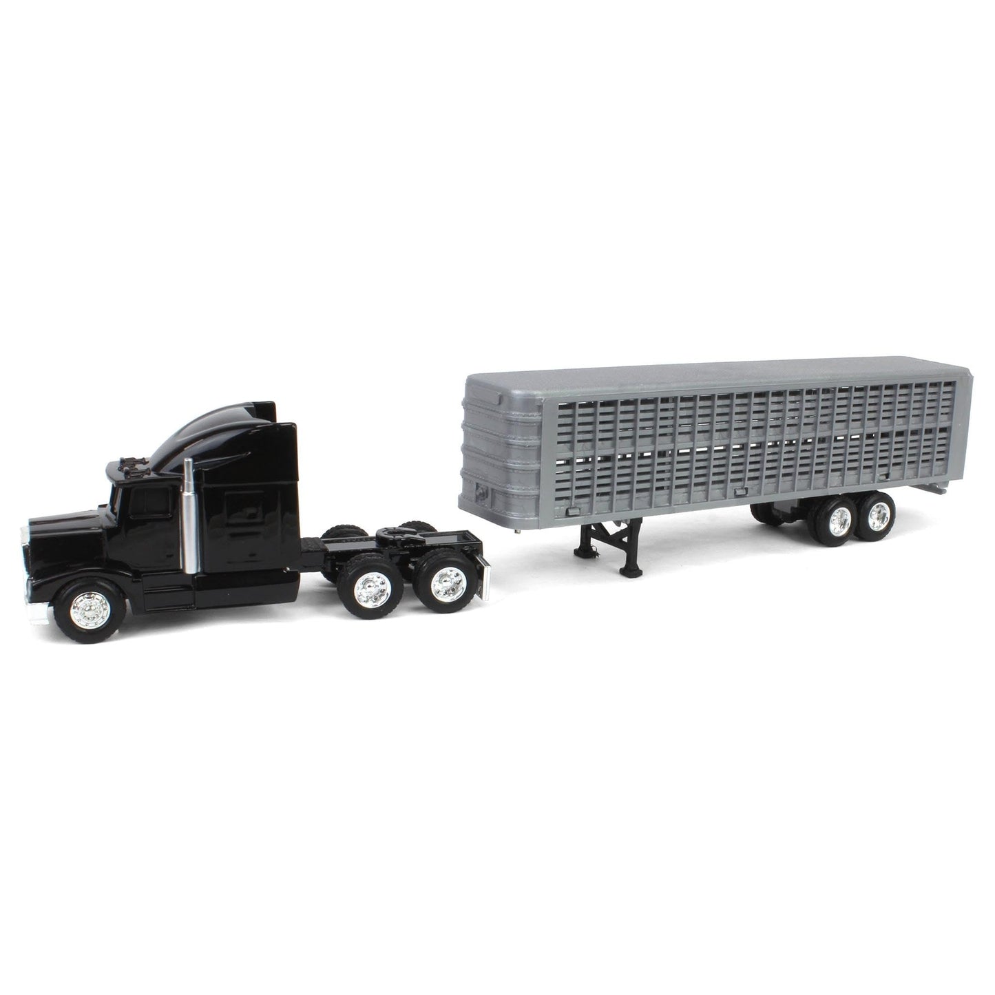 ERTL 1/64 Black Semi Truck with Cattle Trailer and Cattle – 45967