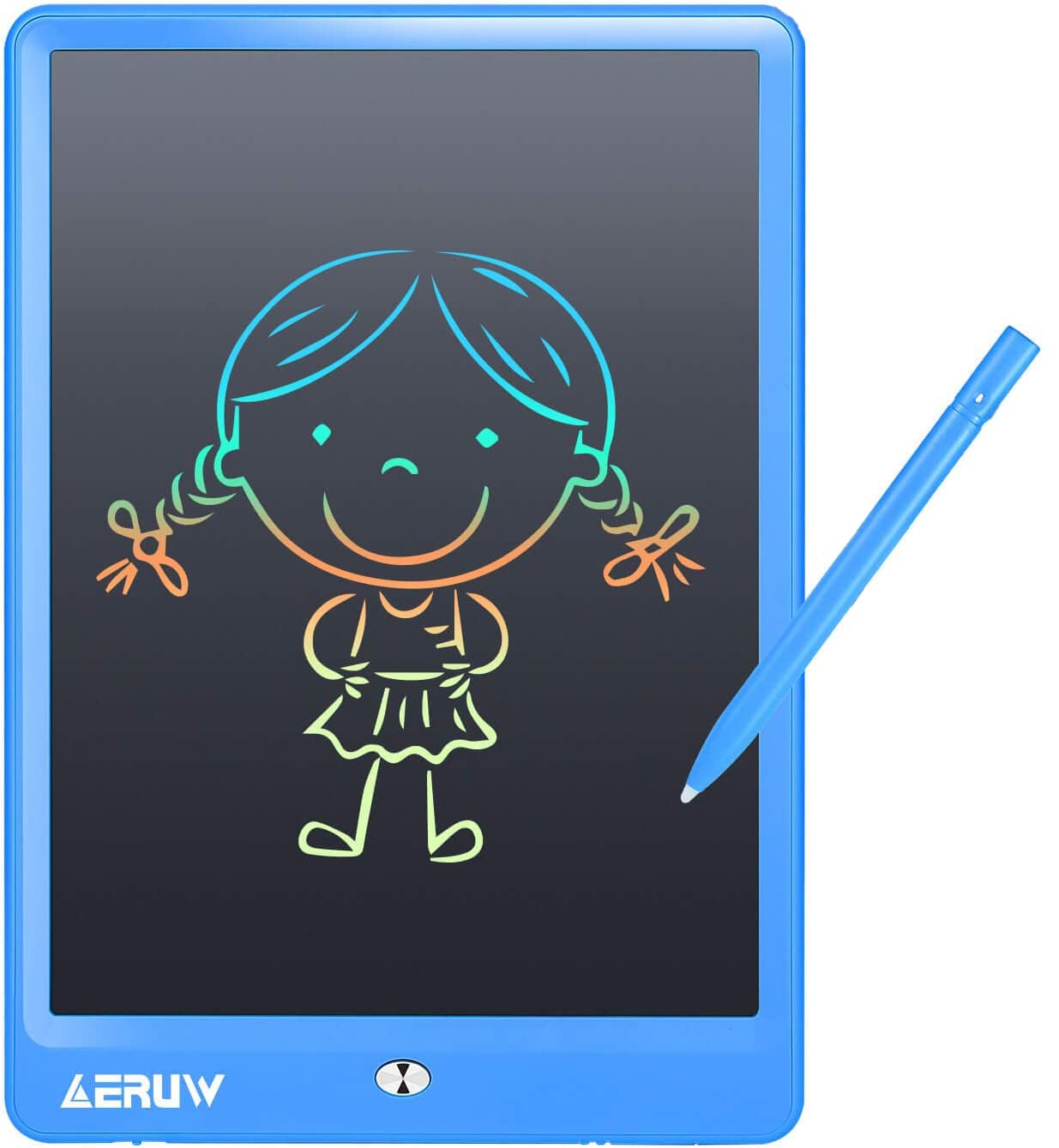 ERUW LCD Writing Tablet 10-Inch Colorful Doodle Board with Memory Lock (Blue)