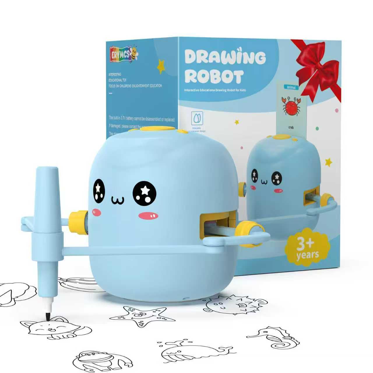 ERYMCS Drawing Robot for Kids — Interactive Learning Toy with Cards & Pens