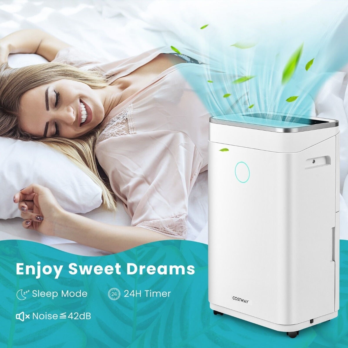 20L Per Day Dehumidifier with 6.5L Water Tank and 24H Timer for Home Basement-20L