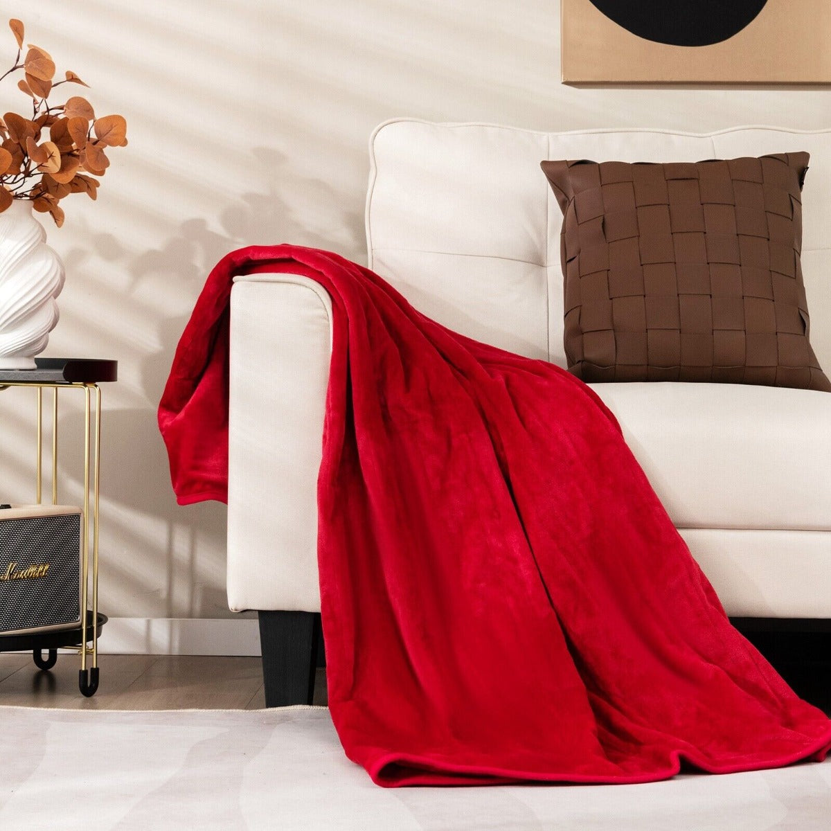 160 x 130 CM Electric Heated Throw Blanket with 10 Heat Settings-Blue