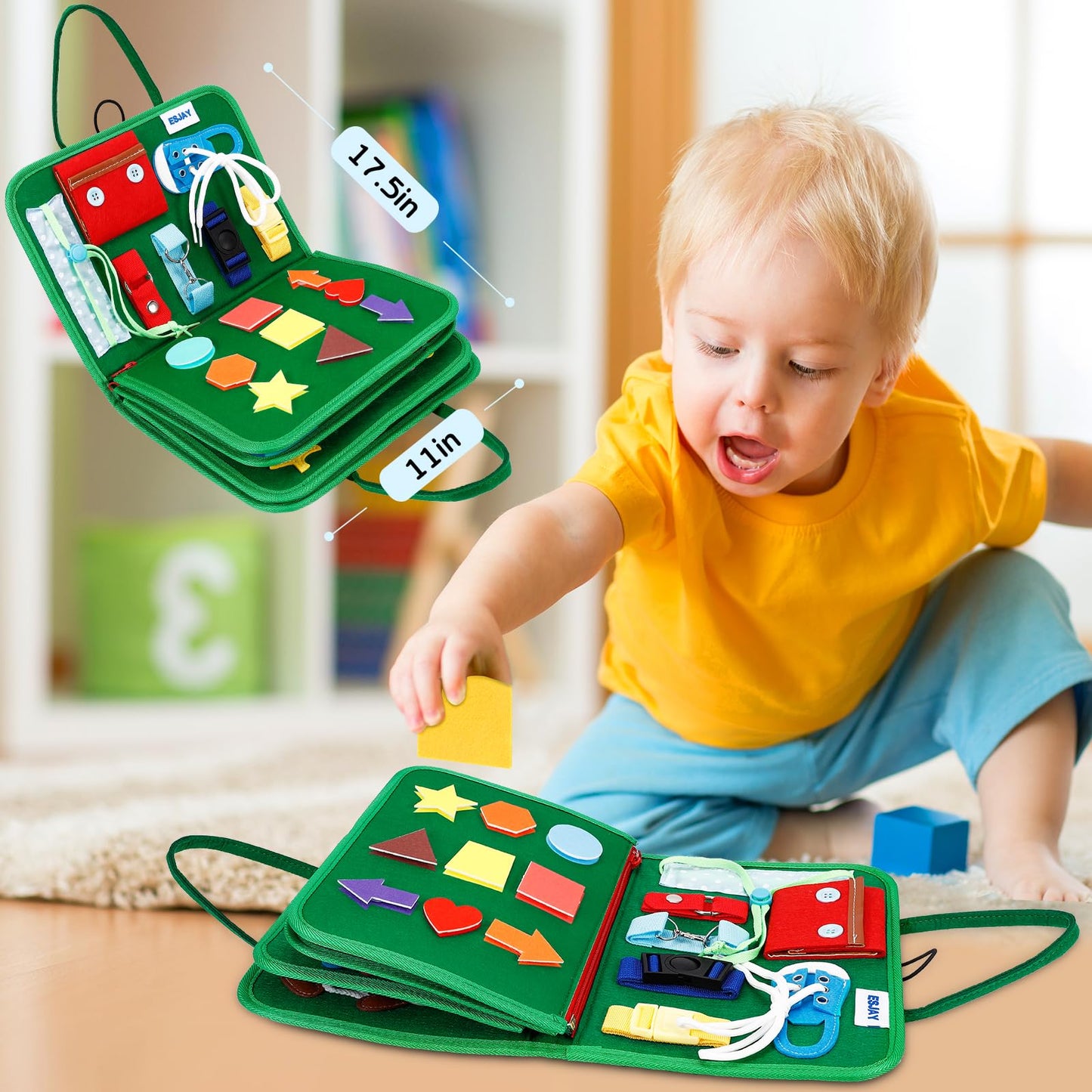 Esjay Toddler Busy Board Montessori Toys – Sensory Learning & Travel Ready