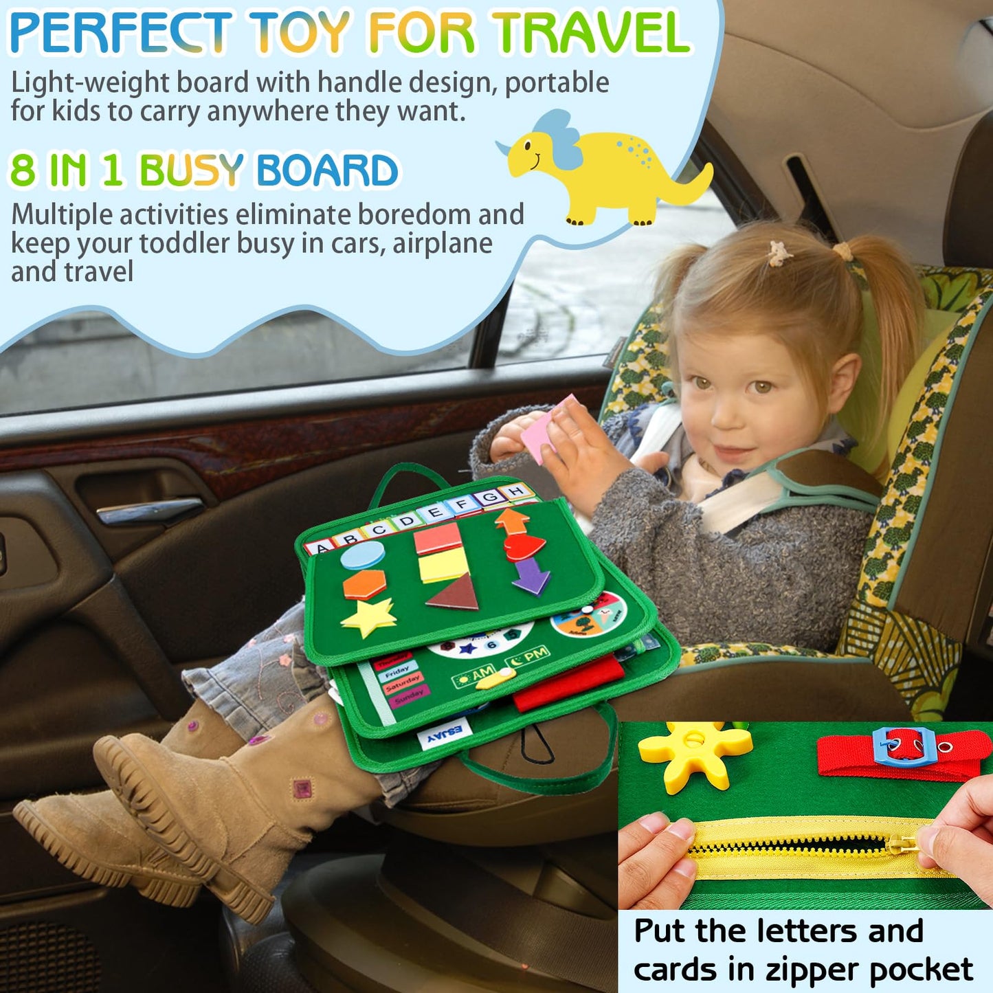 Esjay Toddler Busy Board Montessori Toys – Sensory Learning & Travel Ready