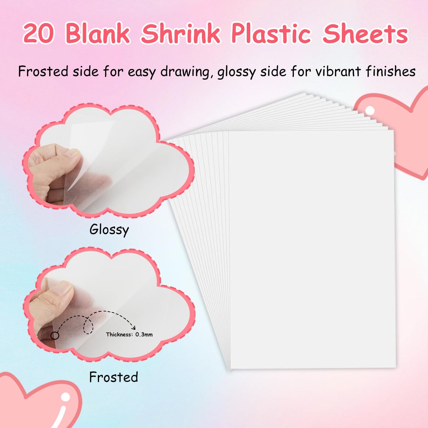 Esmorah 242PCS Shrink Dink Sheet Keychain Kit with 20 Sheets & Color Pencils – DIY Craft Set for Kids & Adults