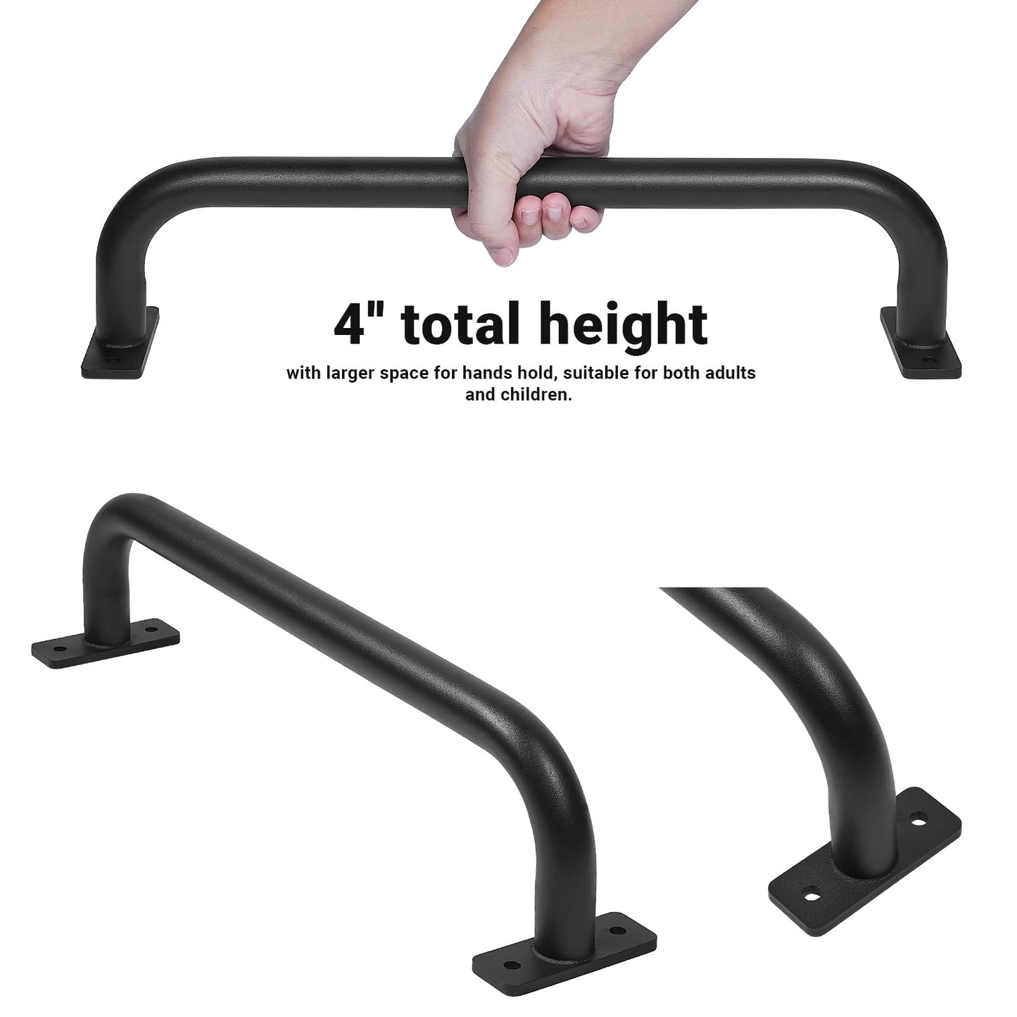 ESPETS 17-Inch Black Metal Safety Handles for Playground - 6-Pack