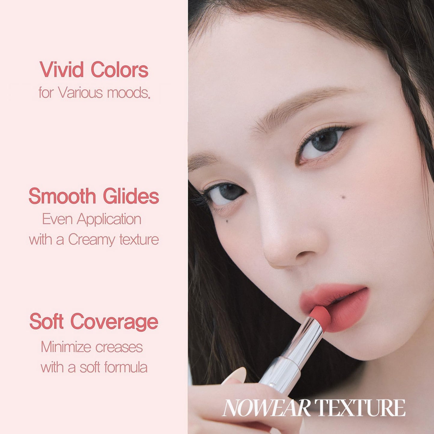 Espoir Lipstick Nowear Volume Matte #4 Red-y Set Go | Airy Velvet Matte, Long-Lasting Color, Creamy Texture, Cruelty-Free Korean Lip Makeup 0.1 oz
