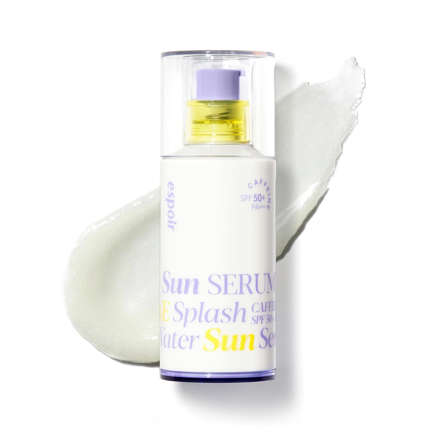 Espoir Water Splash Sun Serum SPF50+ PA+++ | 3,000ppm Caffeine for Puffiness & Elasticity, Lightweight Hydrating Sunscreen (1.69 fl oz) – Vegan
