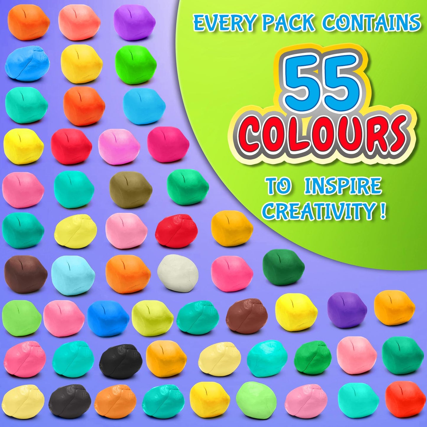 ESSENSON Modeling Clay Kit – 55-Color Air Dry Clay with Tools