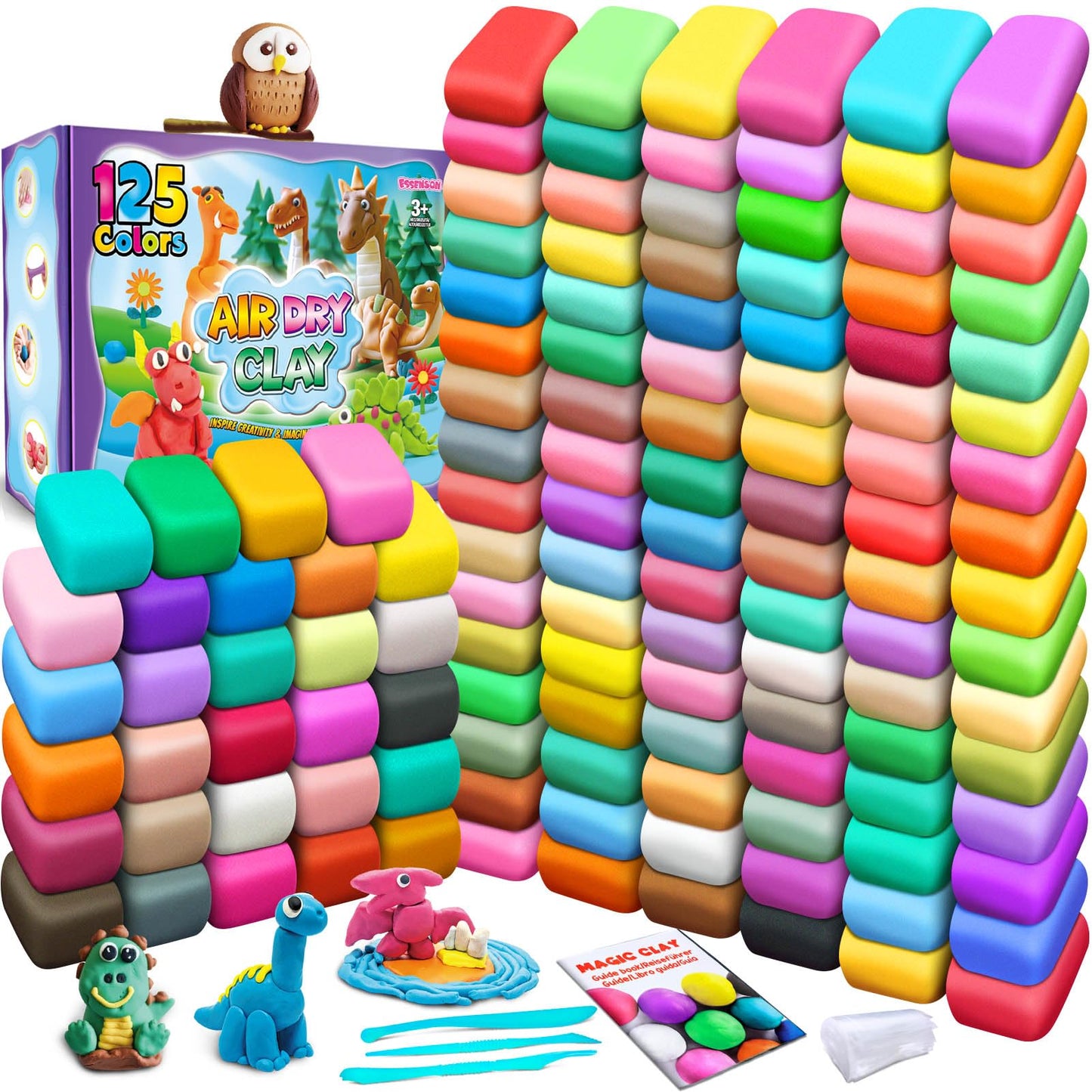 ESSENSON Air Dry Clay 125 Colors | Kids’ DIY Modeling & Creative Craft