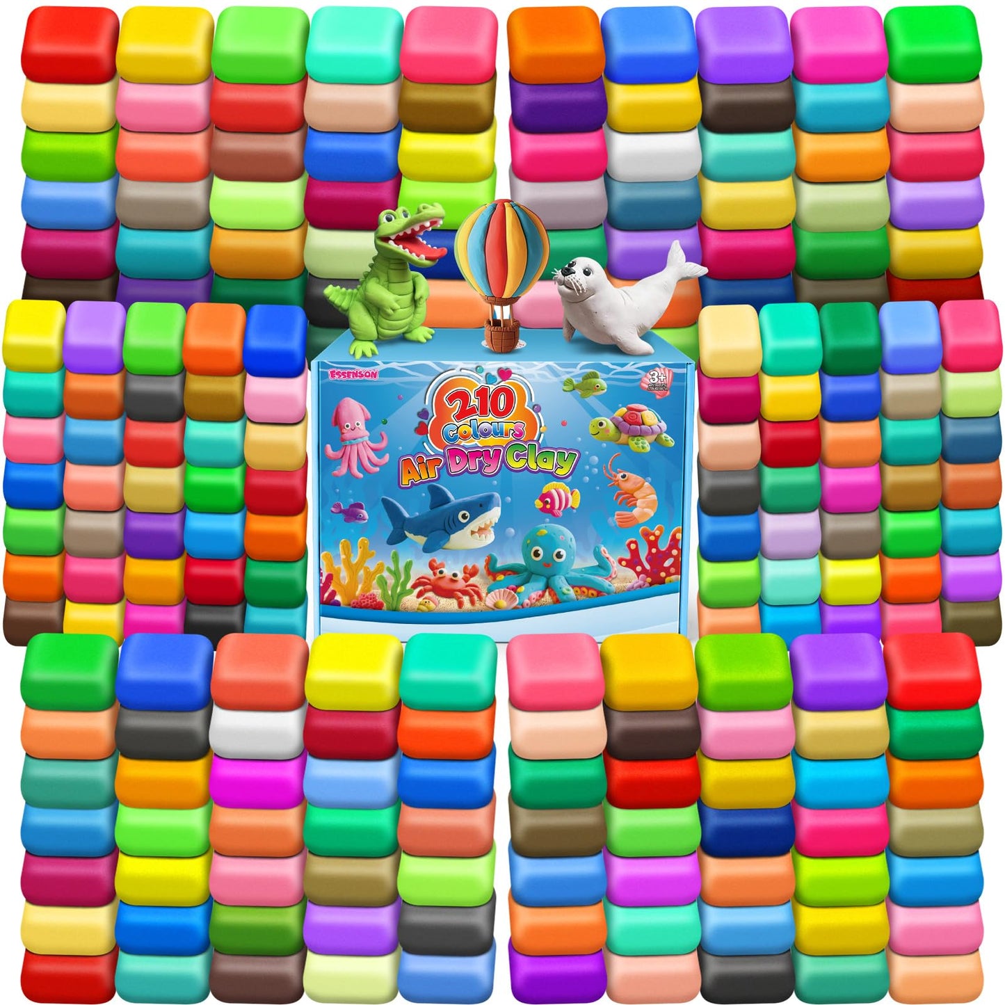 ESSENSON Air Dry Clay 210 Colors | Creative Kids Modeling Clay Kit