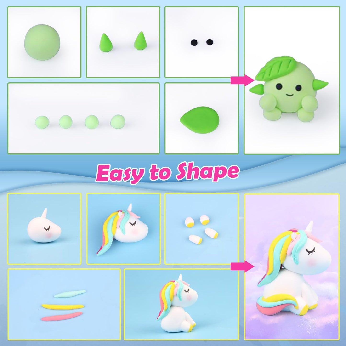 ESSENSON Air Dry Clay – 80 Colors Modeling Kit for Kids | Tools & Accessories Included