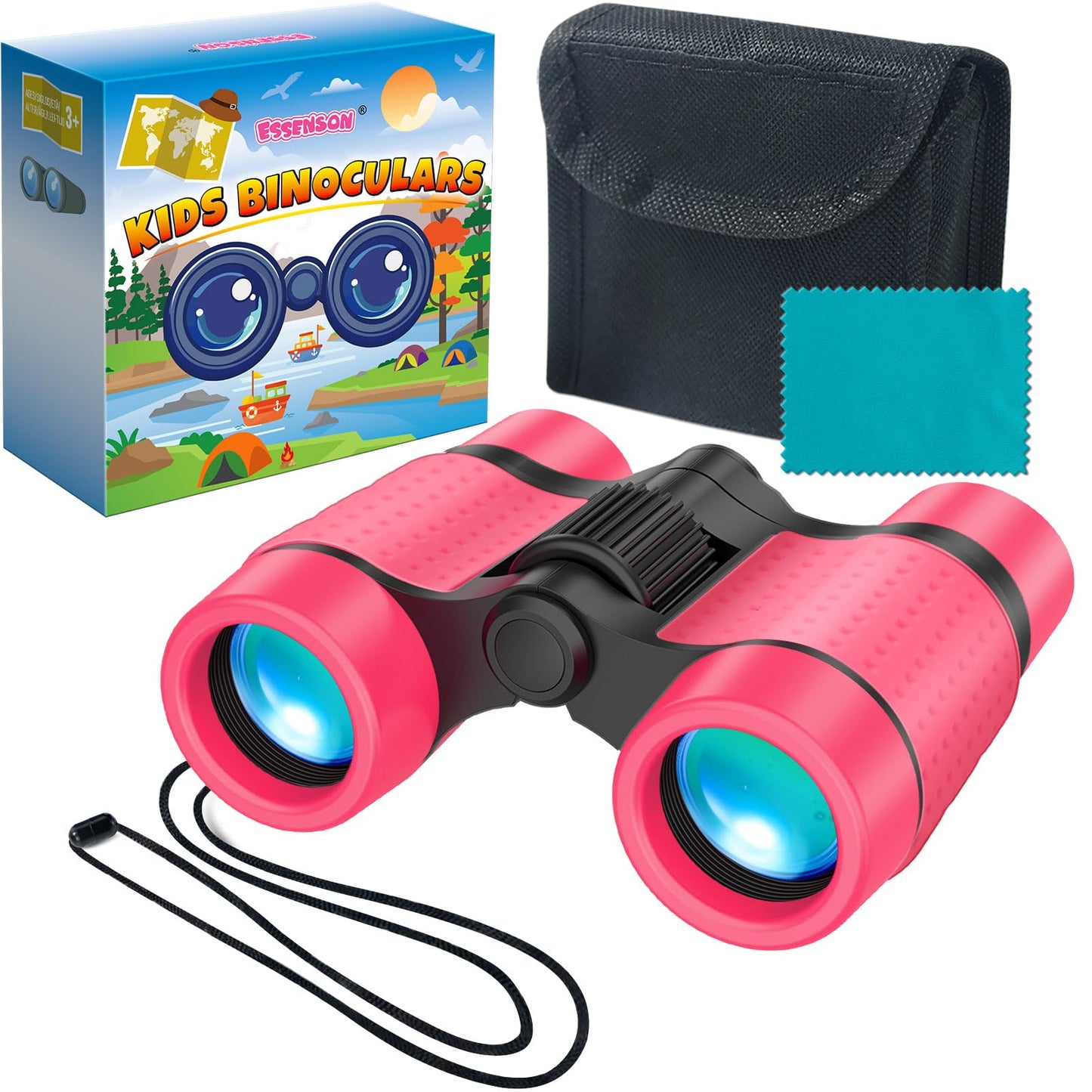 ESSENSON Kids Binoculars 4x30 | Lightweight Outdoor Toy for Ages 3-12