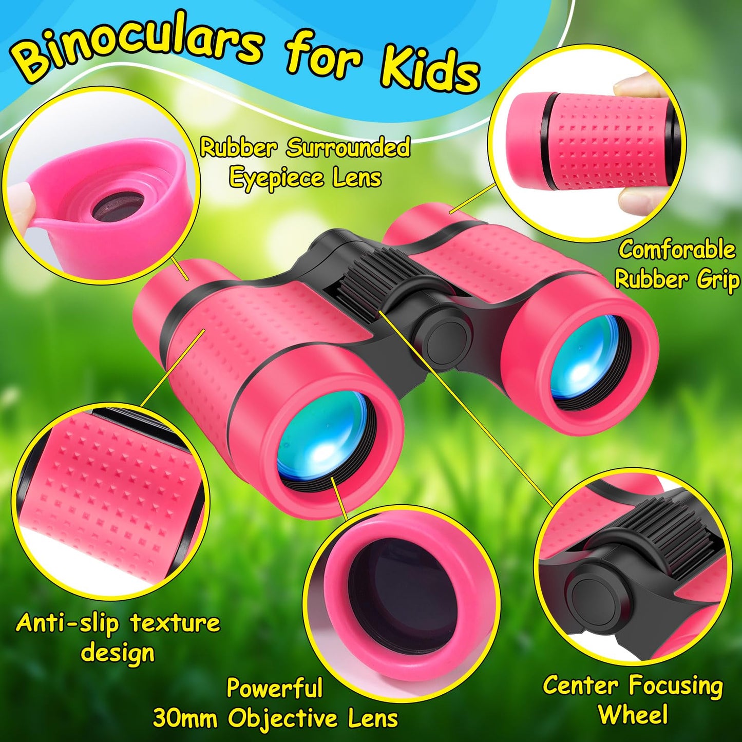 ESSENSON Kids Binoculars 4x30 | Lightweight Outdoor Toy for Ages 3-12