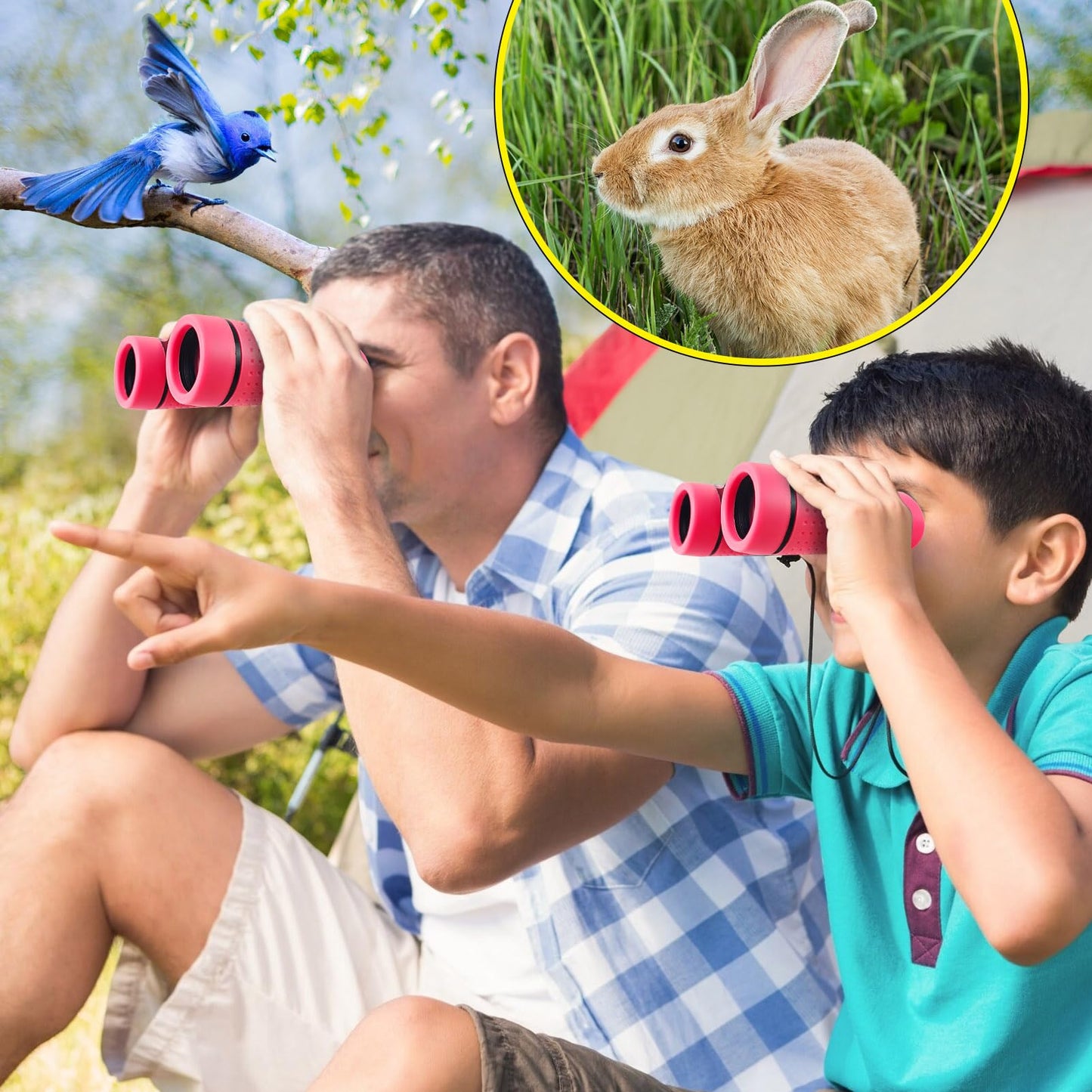 ESSENSON Kids Binoculars 4x30 | Lightweight Outdoor Toy for Ages 3-12