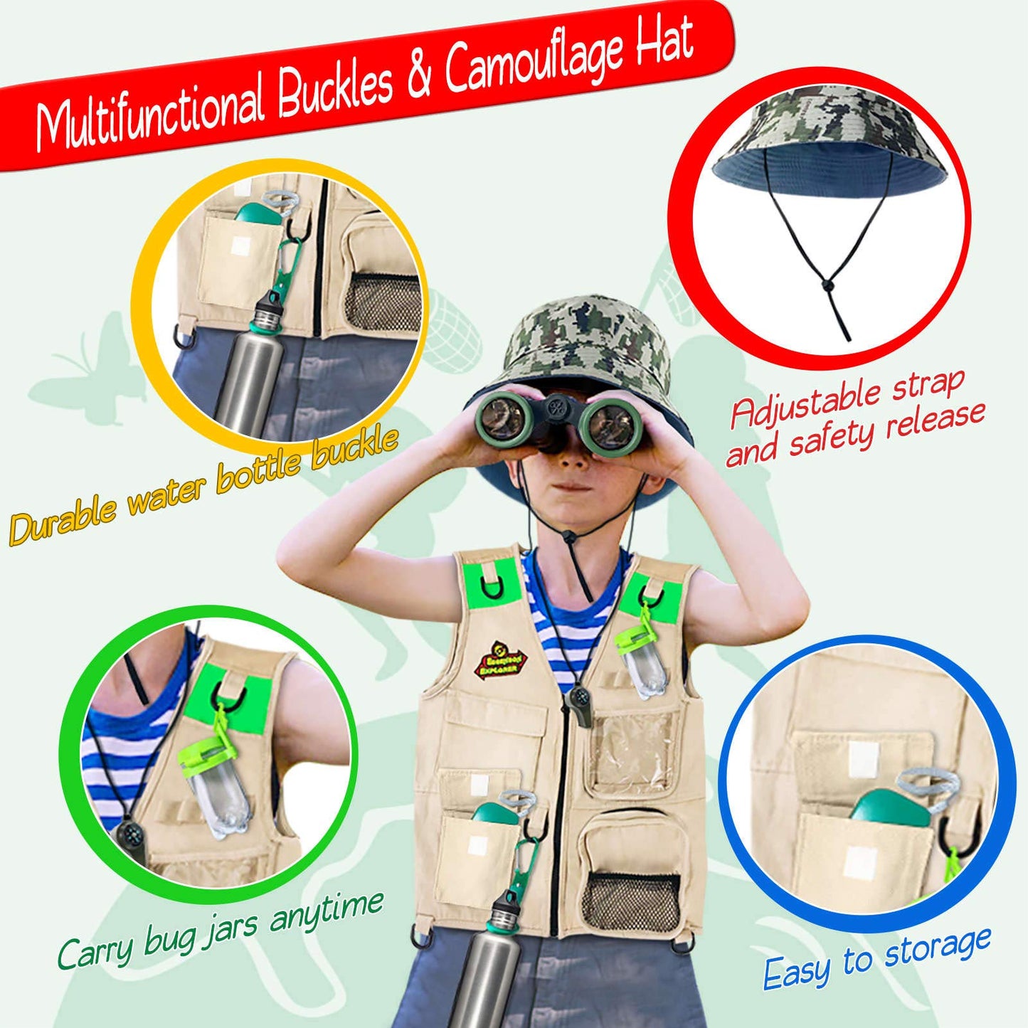 ESSENSON Outdoor Explorer Kit & Bug Catcher Kit with Vest & Gear