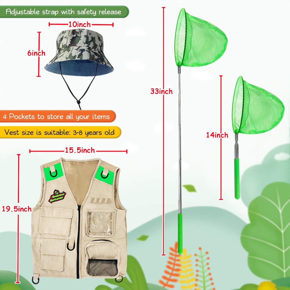 ESSENSON Outdoor Explorer Kit & Bug Catcher Kit with Vest & Gear