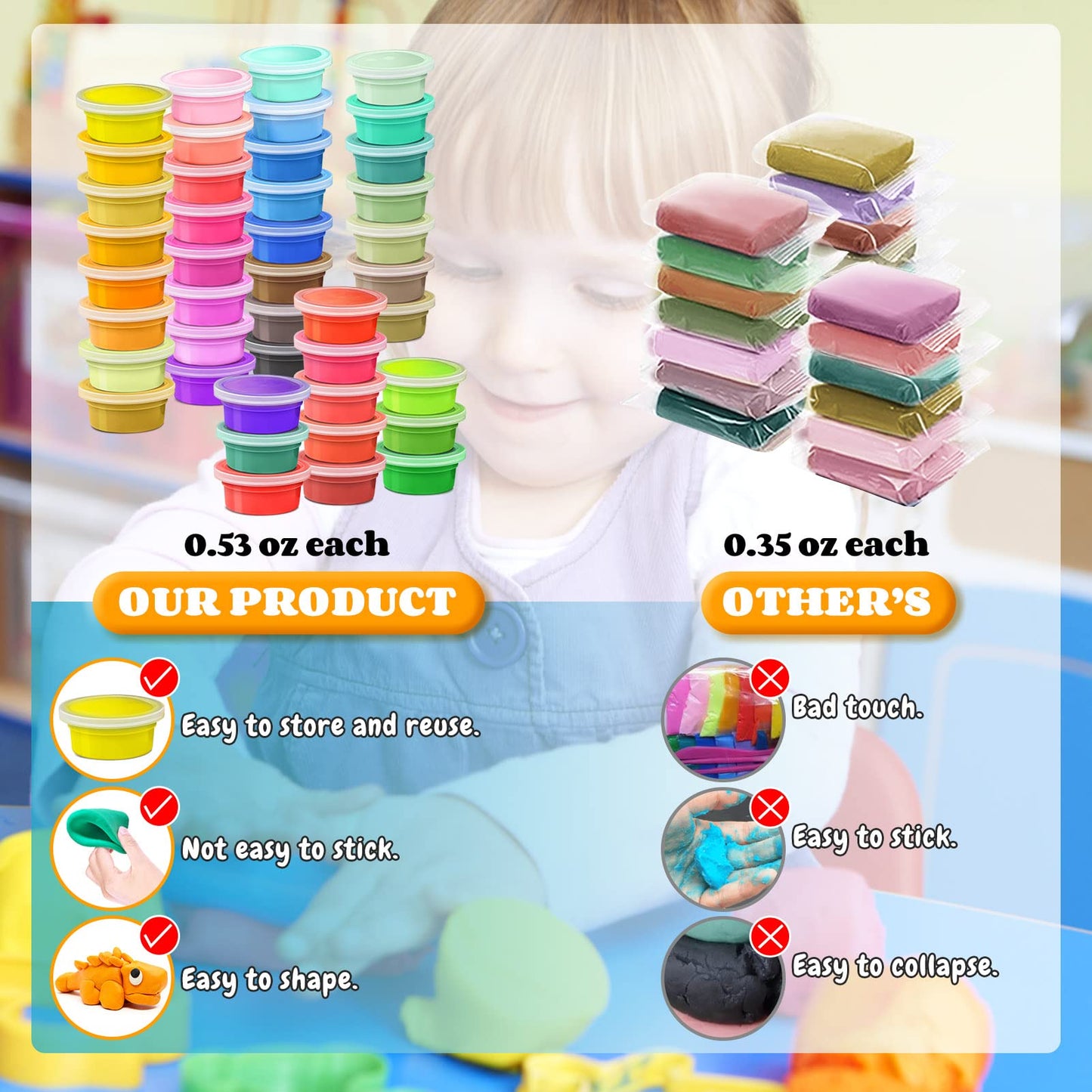 ESSENSON Air Dry Clay – 42 Colors for Kids | Modeling Clay Kit with Tools