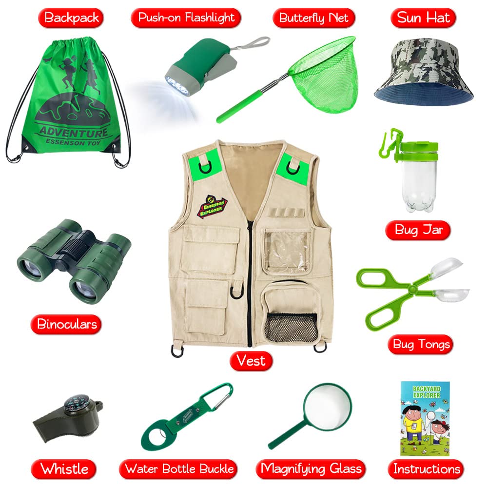 ESSENSON Outdoor Explorer Kit & Bug Catcher Kit with Vest & Gear