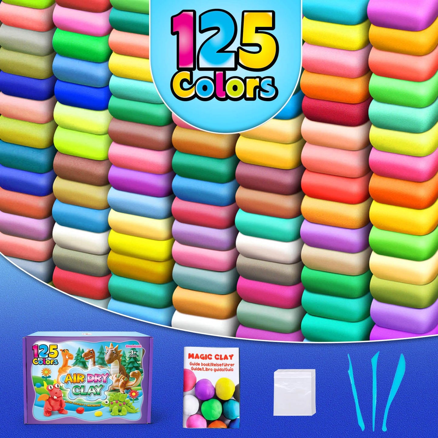 ESSENSON Air Dry Clay 125 Colors | Kids’ DIY Modeling & Creative Craft