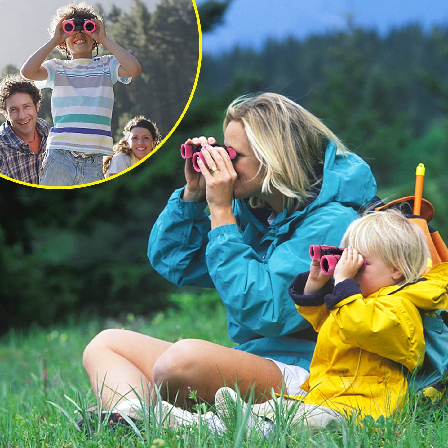 Essenson Kids Binoculars Pink – 4x30mm for Outdoor Play, Bird Watching & Travel