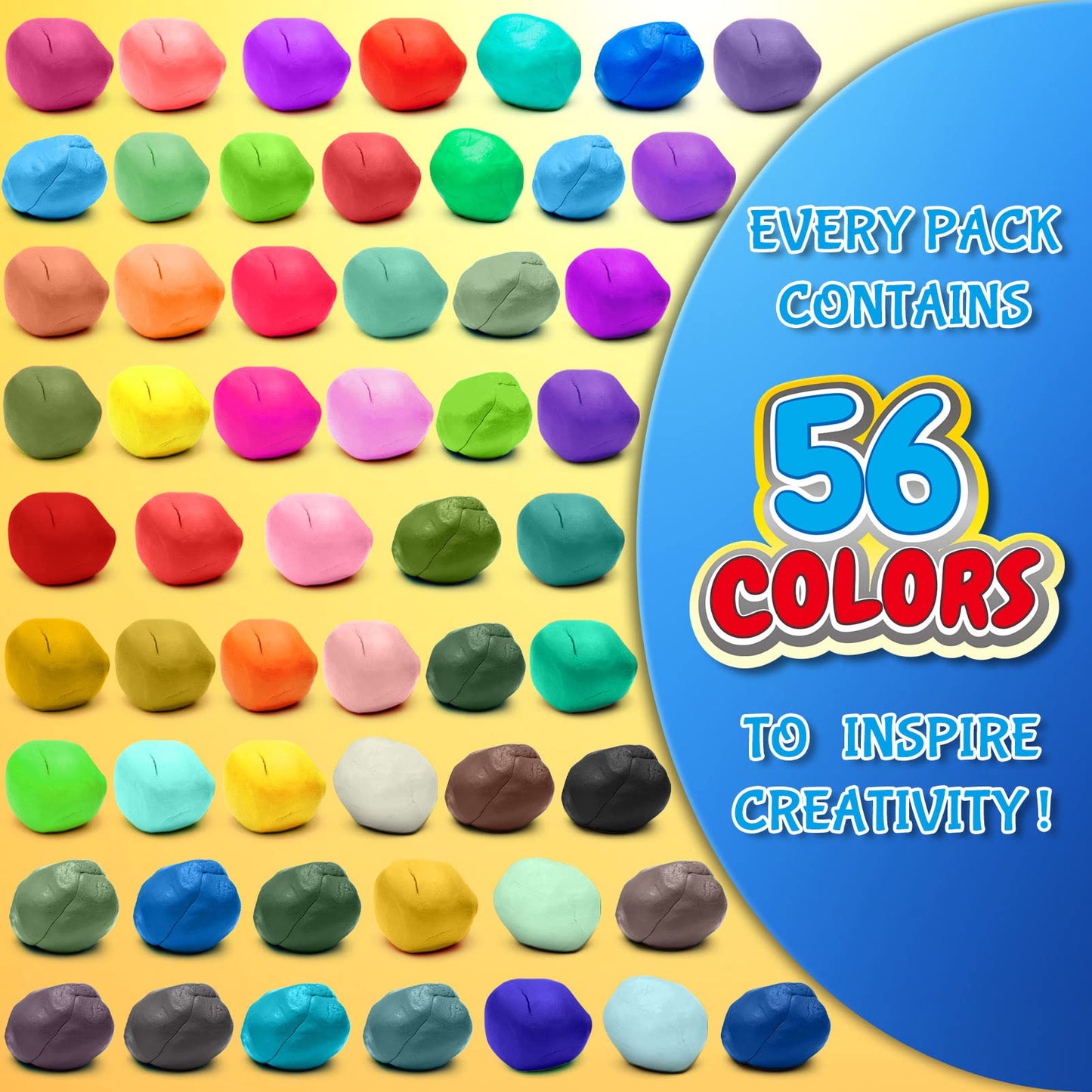 ESSENSON 56-Color Air Dry Clay Kit for Kids — No Bake Modeling Clay