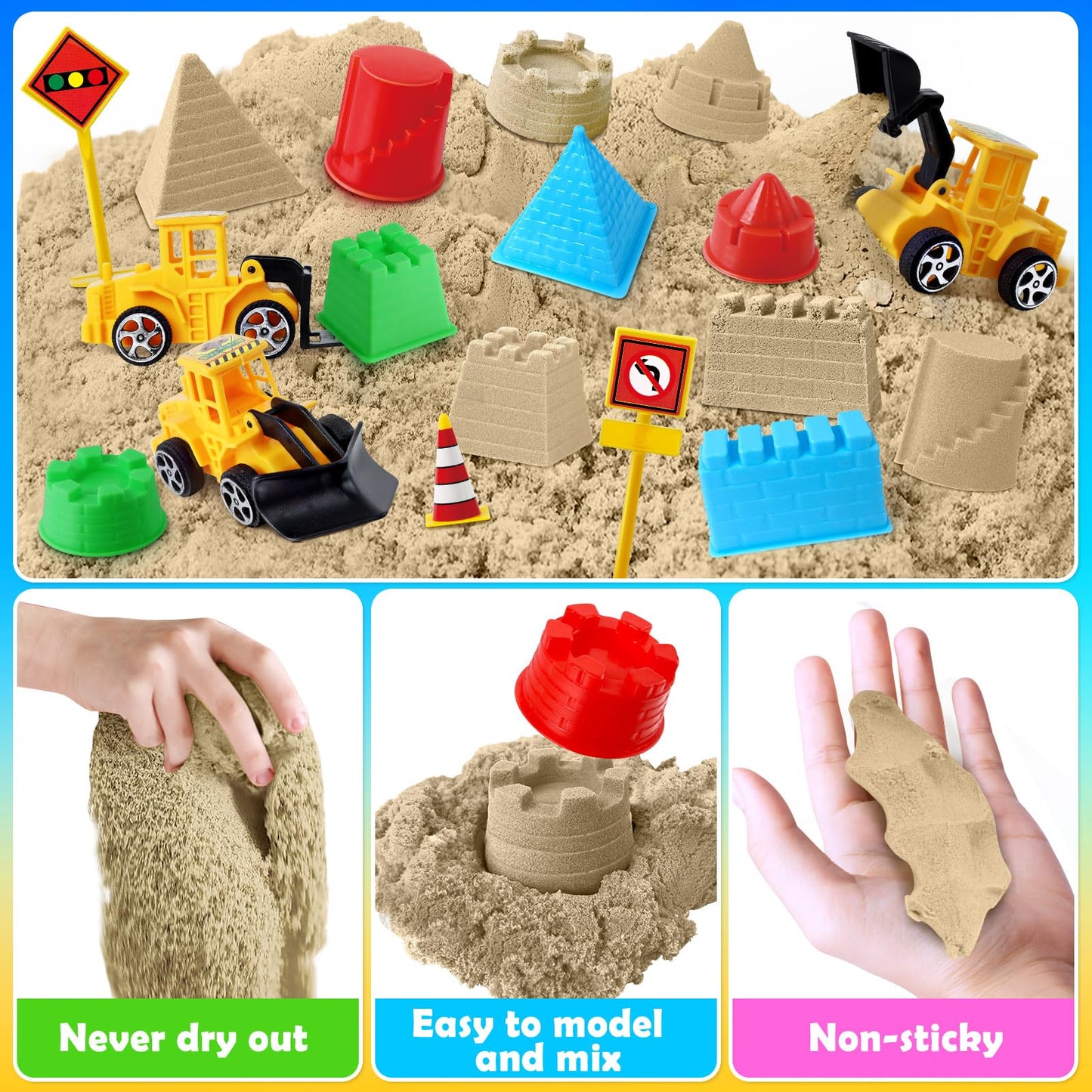 ESSENSON Sensory Bin: Construction Kit with Sand for Kids 3+