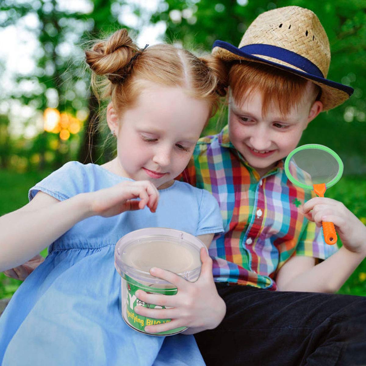 ESSENSON Outdoor Explorer Kit & Bug Catcher Kit – Binoculars, Compass, Magnifying Glass, Critter Case | Kids Gift 3-12